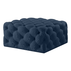 Posh Living Ramon Linen Cocktail Ottoman Navy