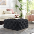 Posh Living Ramon Linen Cocktail Ottoman Black