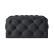 Posh Living Ramon Linen Cocktail Ottoman Black