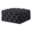 Posh Living Ramon Linen Cocktail Ottoman Black