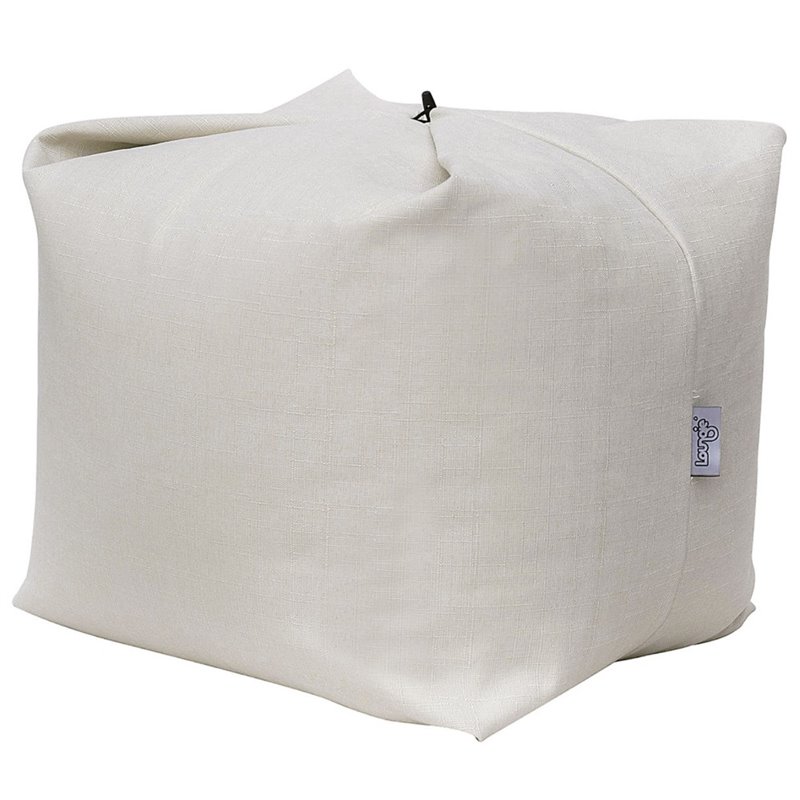 Magic Pouf Beige Beanbag Linen 3 in 1 Ottoman Chair Pillow