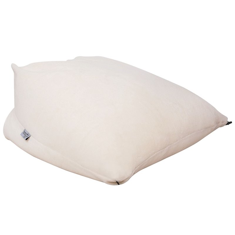 Magic Pouf Beige Beanbag Microplush 3 in 1 Ottoman Chair Pillow
