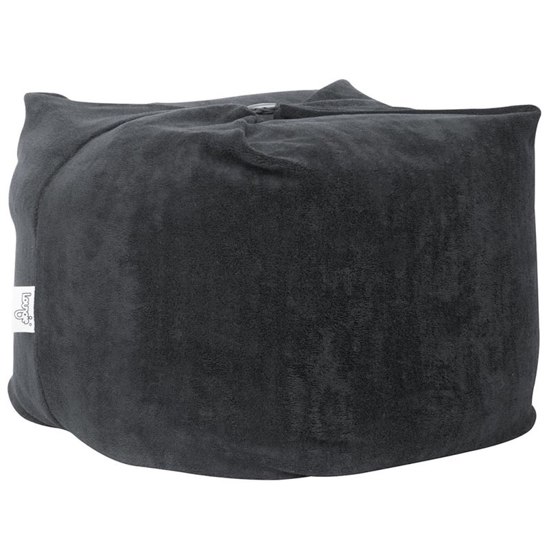 Magic Pouf Black Beanbag Microplush 3 in 1 Ottoman Chair Pillow