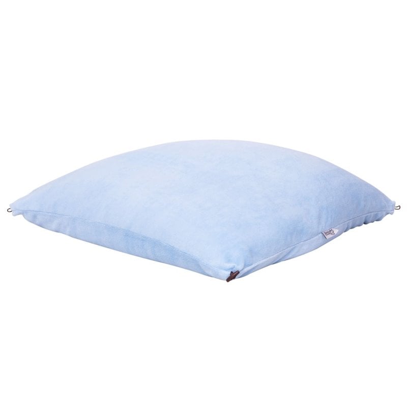 Magic Pouf Blue Beanbag Microplush 3 in 1 Ottoman Chair Pillow