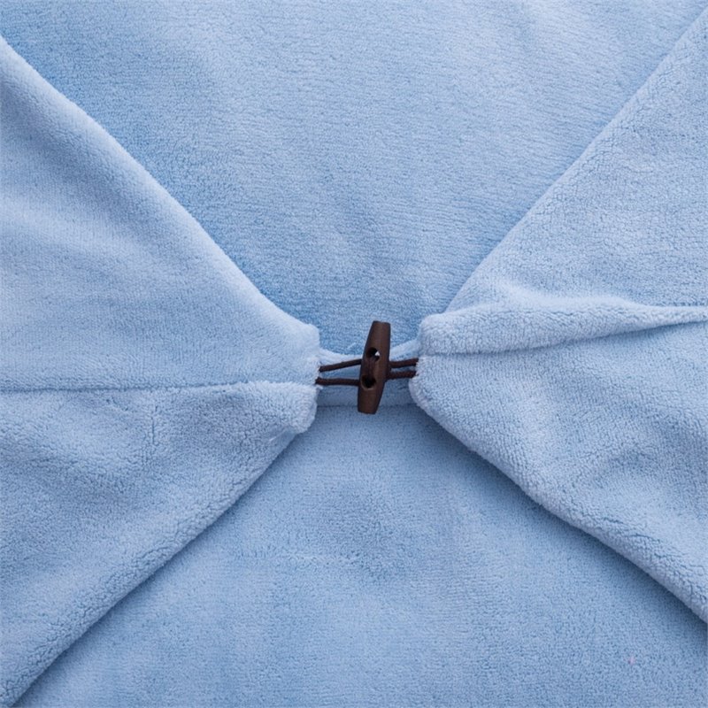 Magic Pouf Blue Beanbag Microplush 3 in 1 Ottoman Chair Pillow