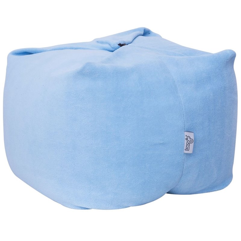 Magic Pouf Blue Beanbag Microplush 3 in 1 Ottoman Chair Pillow