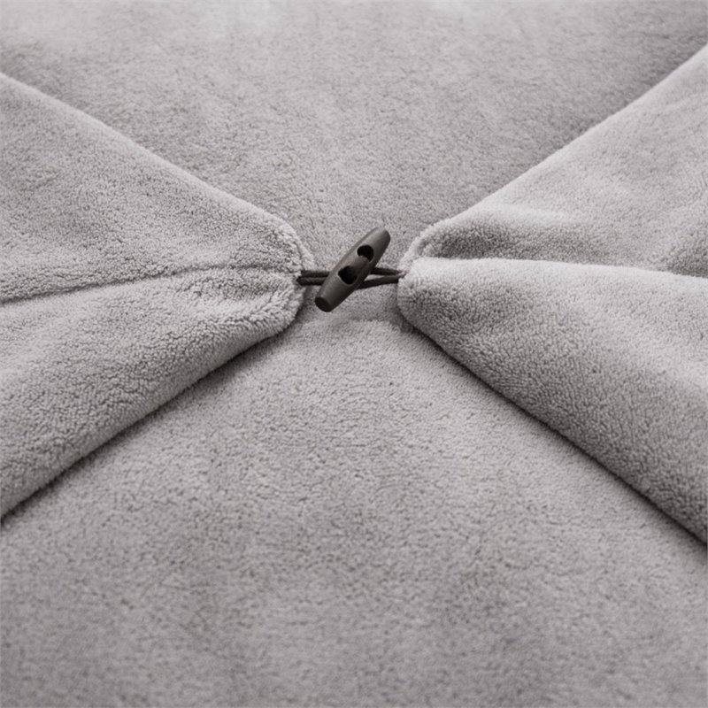 Magic Pouf Gray Beanbag Microplush 3 in 1 Ottoman Chair Pillow