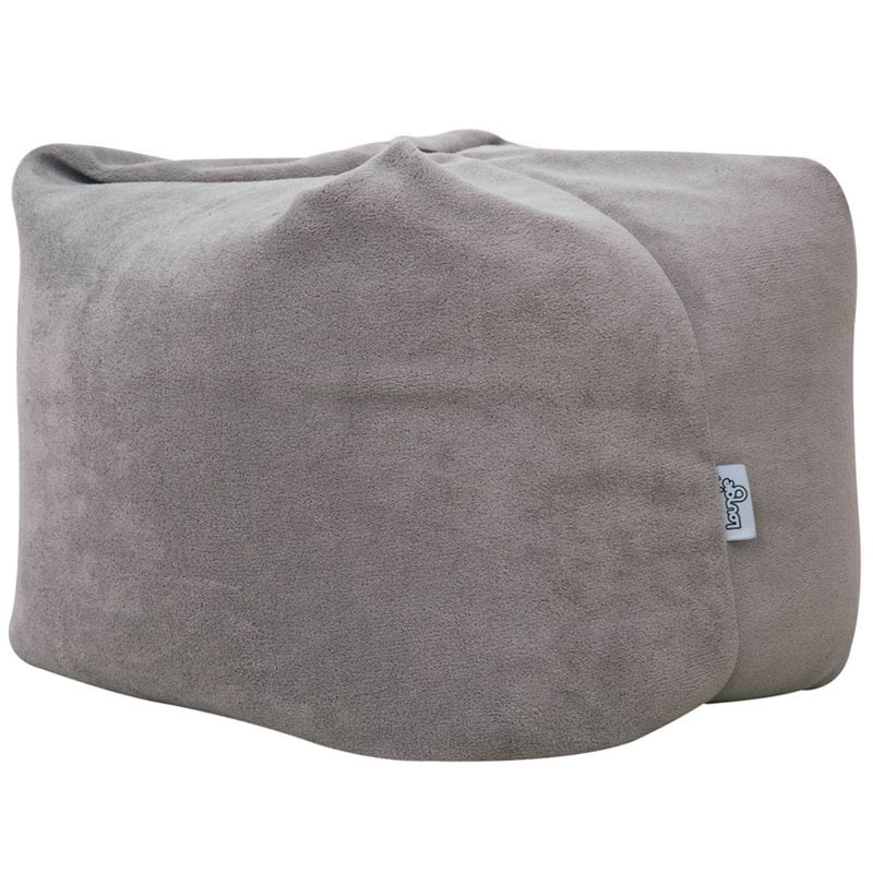 Magic Pouf Gray Beanbag Microplush 3 in 1 Ottoman Chair Pillow