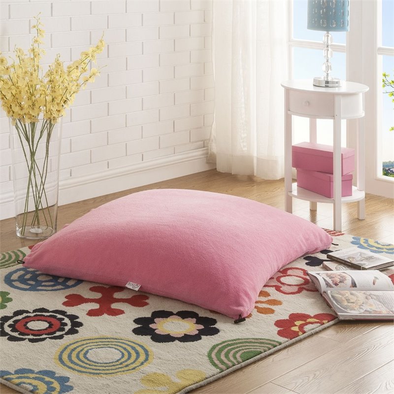 Magic Pouf Pink Beanbag Microplush 3 in 1 Ottoman Chair Pillow