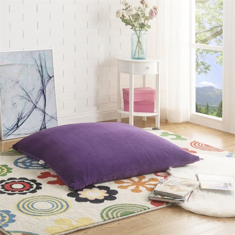 Magic Pouf Purple Beanbag Microplush 3 in 1 Ottoman Chair Pillow