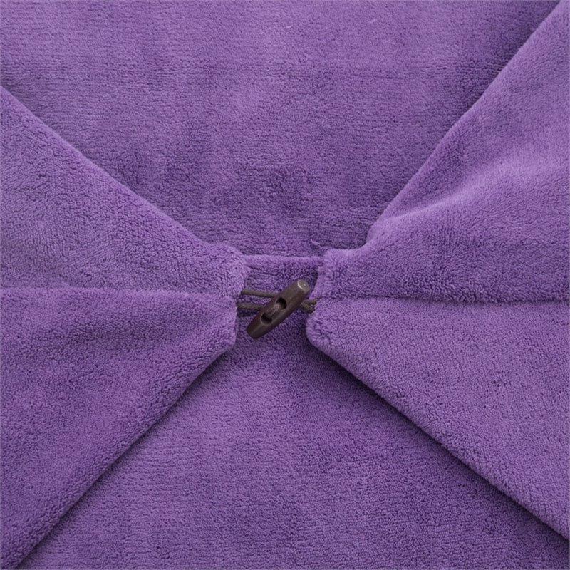 Magic Pouf Purple Beanbag Microplush 3 in 1 Ottoman Chair Pillow