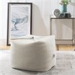 Magic Pouf Cream White Beanbag Sherpa 3 in 1 Ottoman Chair Pillow