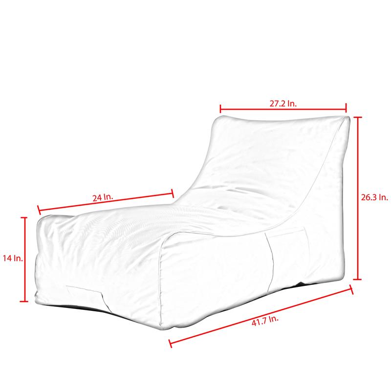 Loungie Resty Nylon Bean Bag Chair Light Grey