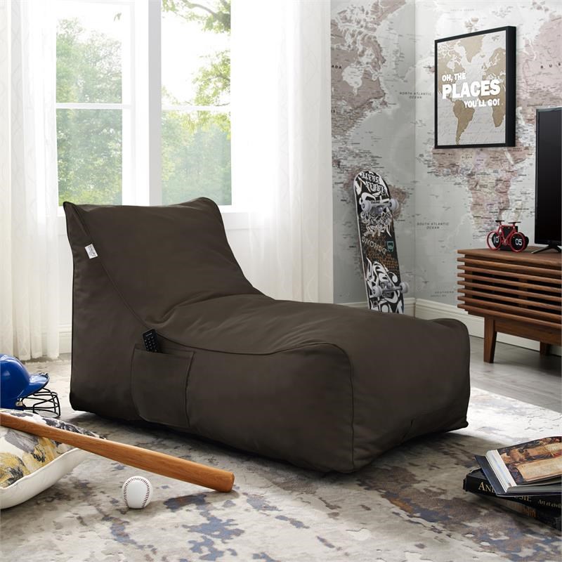 Loungie Resty Nylon Bean Bag Chair Brown