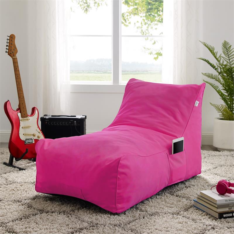 Loungie Resty Nylon Bean Bag Chair Fuchsia