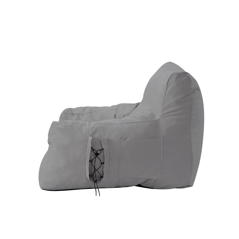 Loungie Comfy Nylon Bean Bag Chair/ Lounge Chair Light Grey