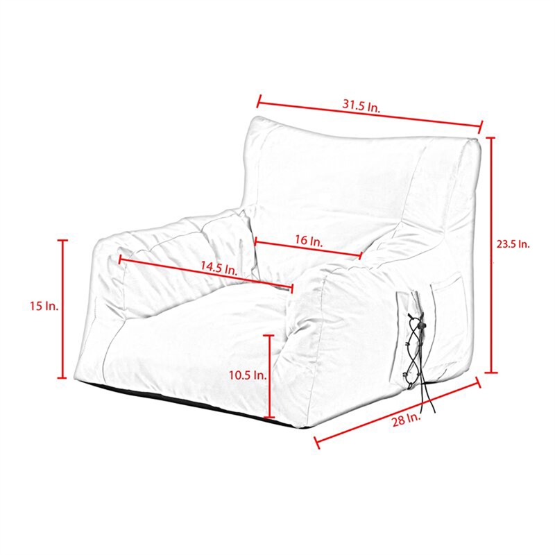 Loungie Comfy Nylon Bean Bag Chair/ Lounge Chair Light Grey