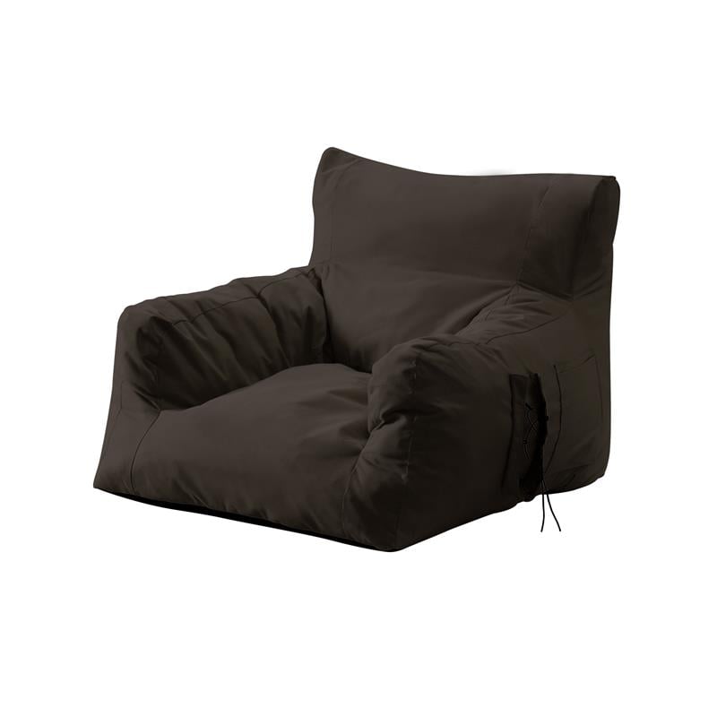 Loungie Comfy Light Grey Bean Bag Arm Chair Nylon Foam Lounger