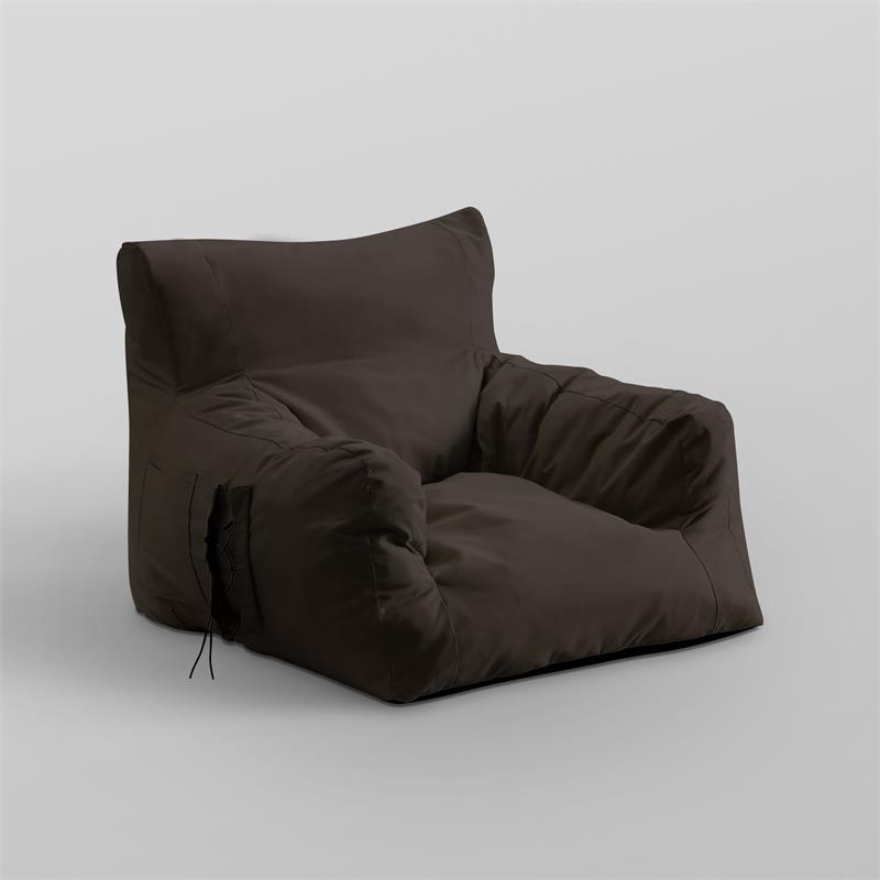 Loungie Comfy Nylon Bean Bag Chair/ Lounge Chair Brown