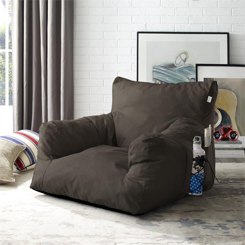 Loungie Comfy Nylon Bean Bag Chair/ Lounge Chair Brown