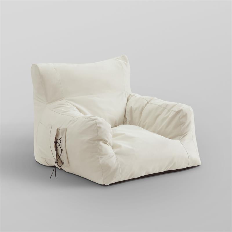 Loungie Comfy Nylon Bean Bag Chair/ Lounge Chair Beige