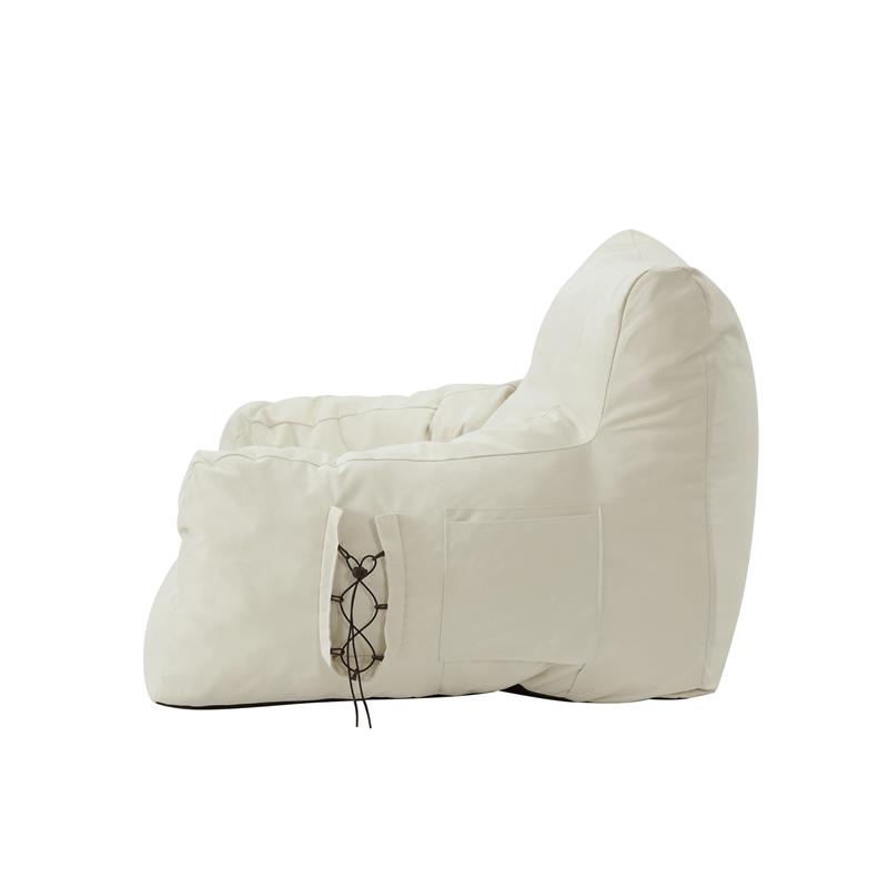 Loungie Comfy Nylon Bean Bag Chair/ Lounge Chair Beige