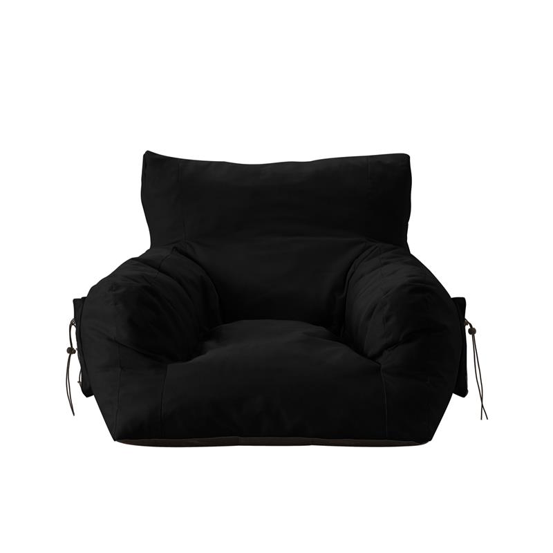 Loungie Comfy Nylon Bean Bag Chair/ Lounge Chair Black