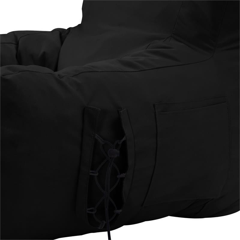 Loungie Comfy Nylon Bean Bag Chair/ Lounge Chair Black