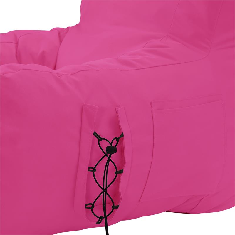 Loungie Comfy Nylon Bean Bag Chair/ Lounge Chair Fuchsia
