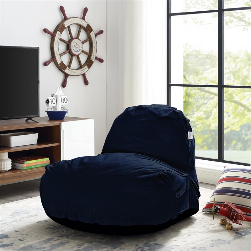 Loungie Cosmic Nylon Bean Bag Chair Blue