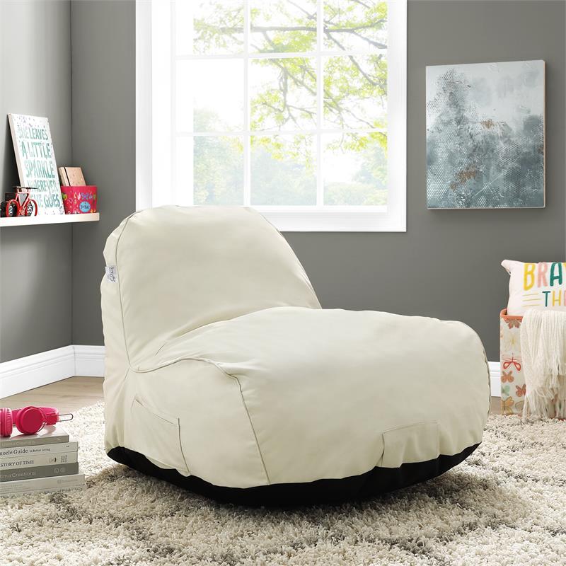 Loungie Cosmic Nylon Bean Bag Chair Beige