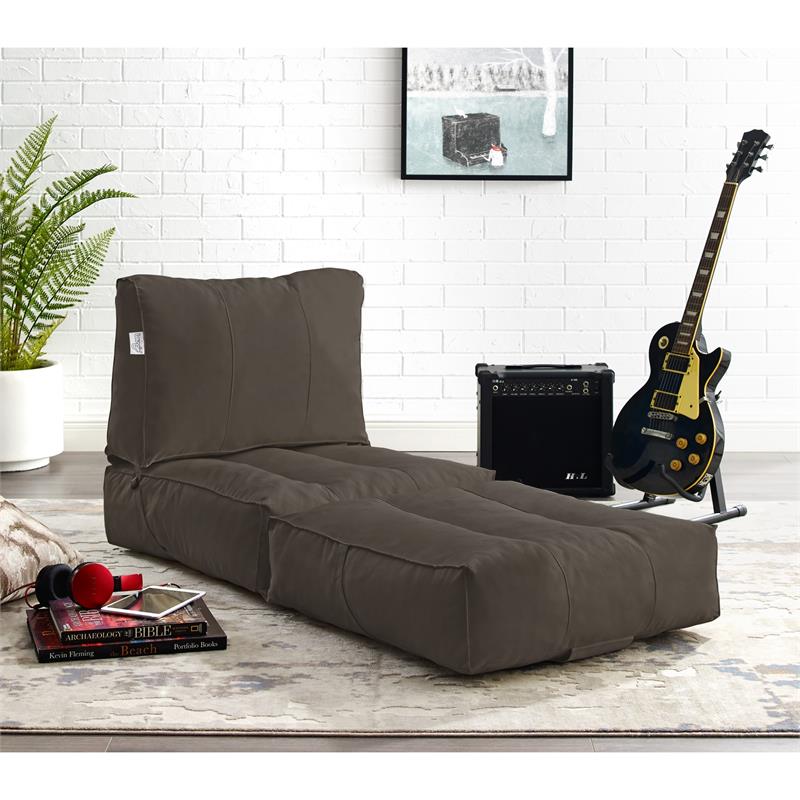 Loungie Cloudy Nylon Bean Bag Chair Brown