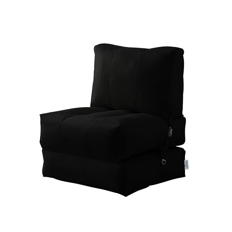 Loungie Cloudy Nylon Bean Bag Chair Black