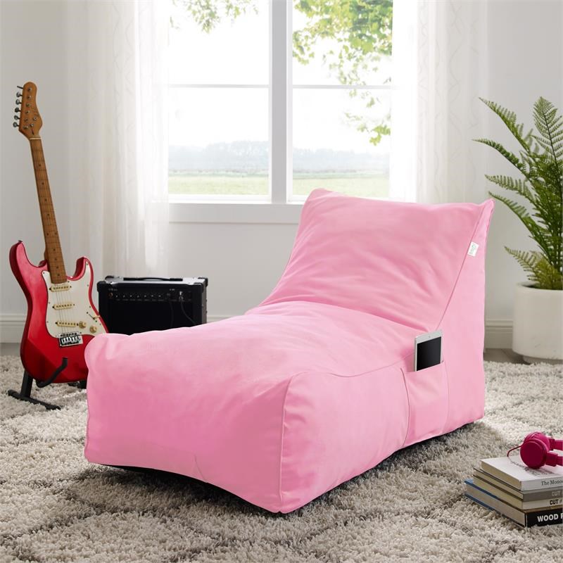 Loungie Resty Nylon Bean Bag Chair Pink