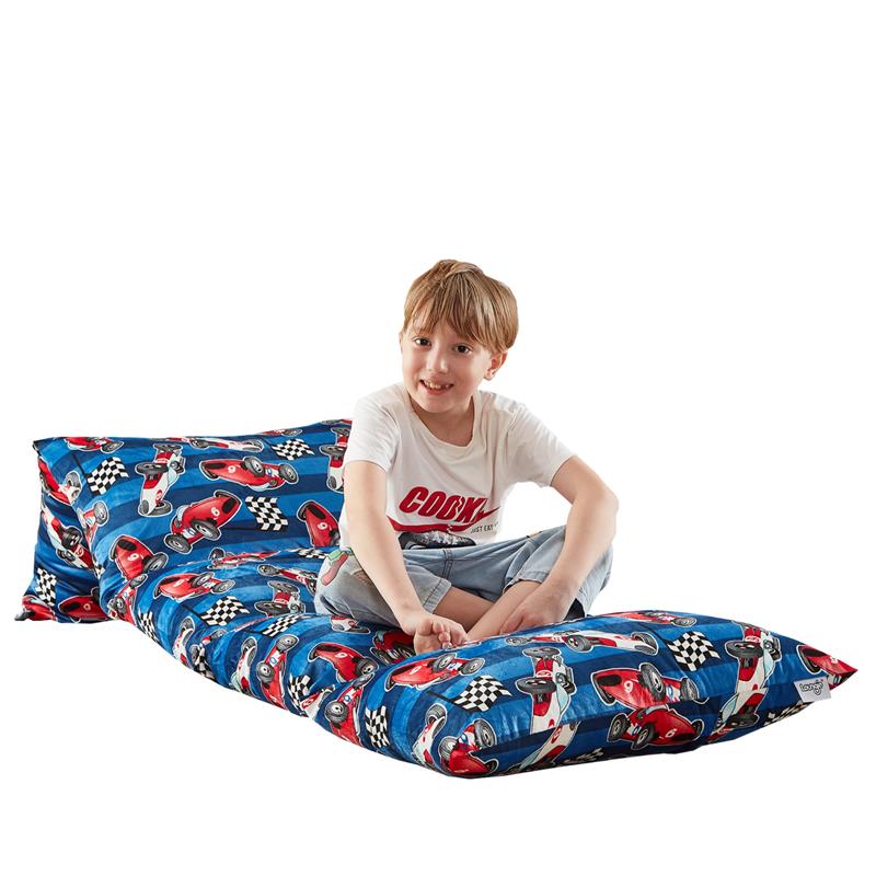 Bean Bag Covers Racecar Blue Microfiber 88