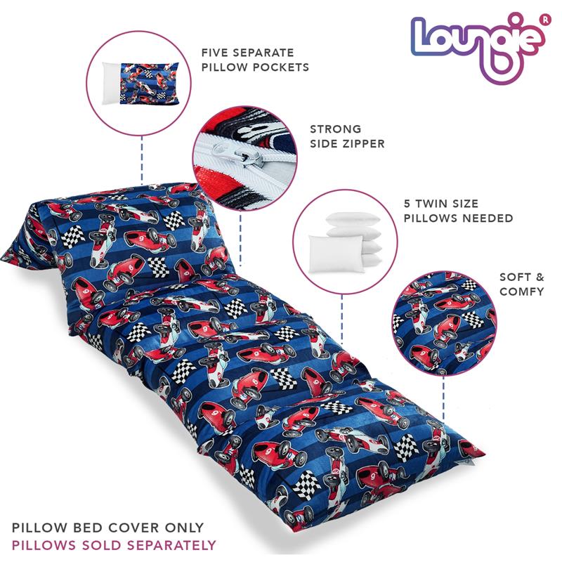 Bean Bag Covers Racecar Blue Microfiber 88