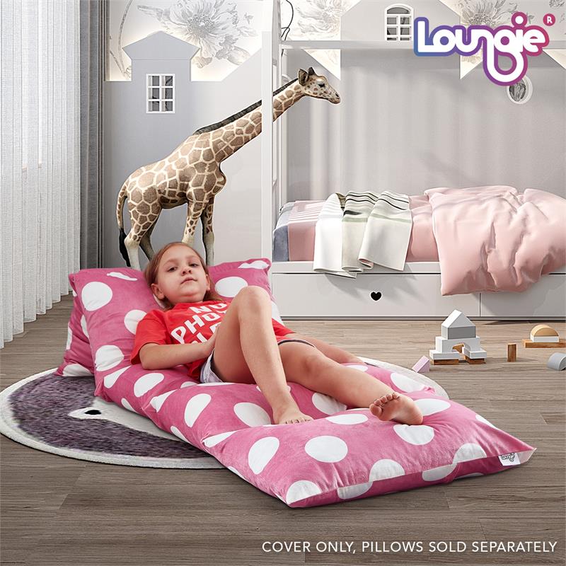 Bean Bag Covers Pink Polka Dots Microfiber 88