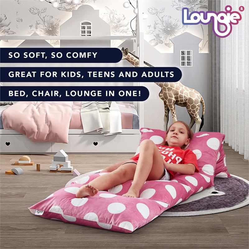 Bean Bag Covers Pink Polka Dots Microfiber 88