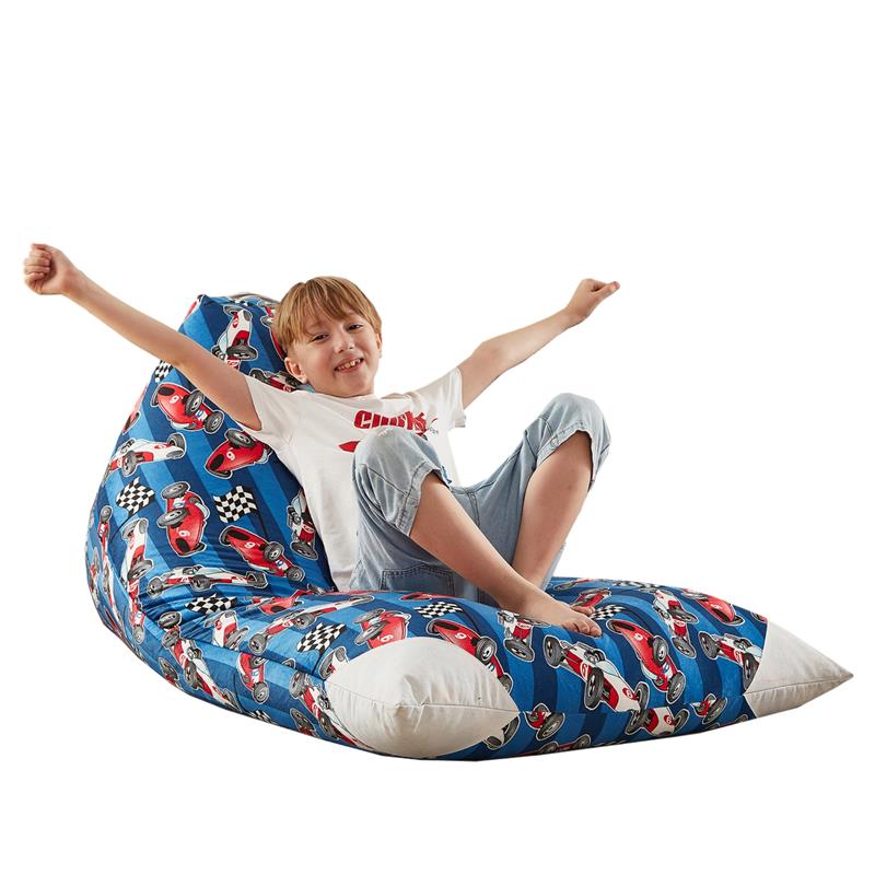 Bean Bag Covers Racecar Blue Microfiber 55