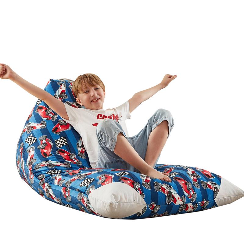 Bean Bag Covers Racecar Blue Microfiber 55