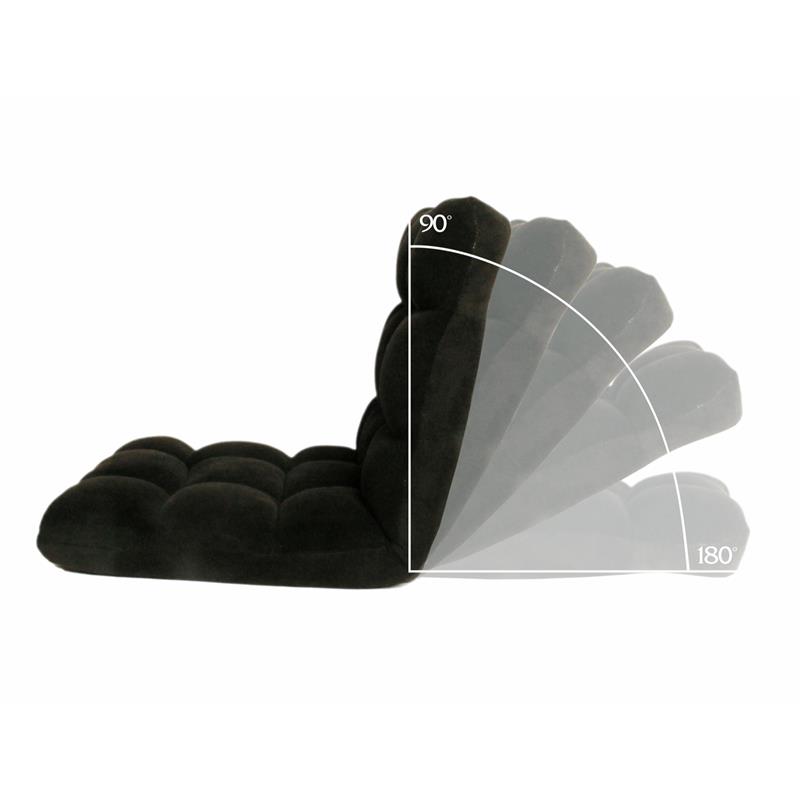 Loungie Floor Chairs Black Microplush Foam Filling Steel Tube Frame