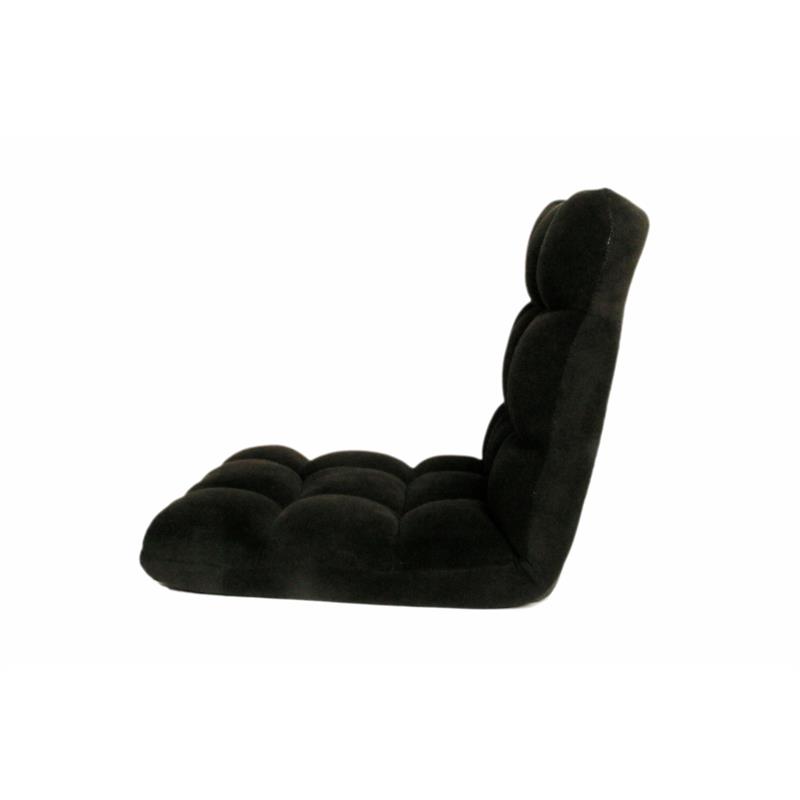 Loungie Floor Chairs Black Microplush Foam Filling Steel Tube Frame