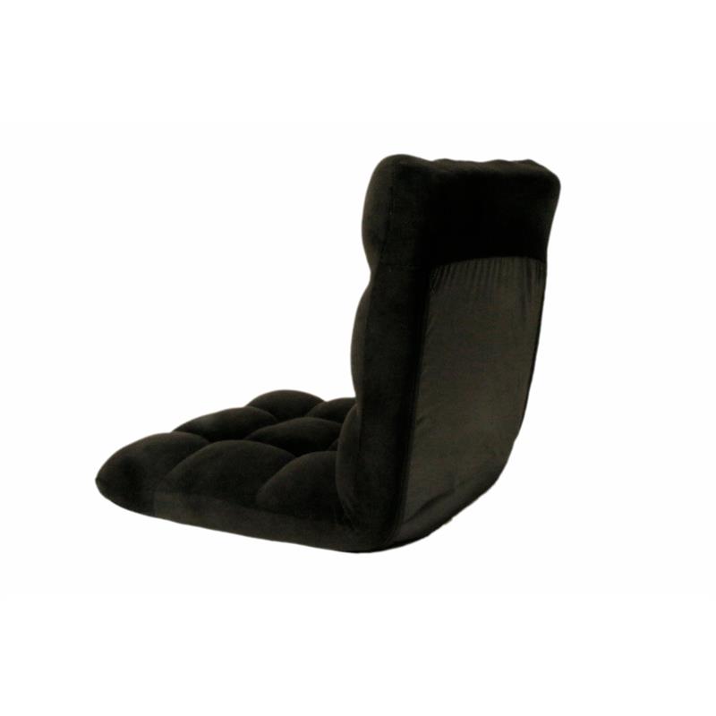 Loungie Floor Chairs Black Microplush Foam Filling Steel Tube Frame