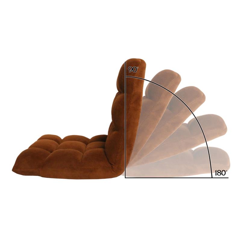Loungie Floor Chairs Brown Microplush Foam Filling Steel Tube Frame