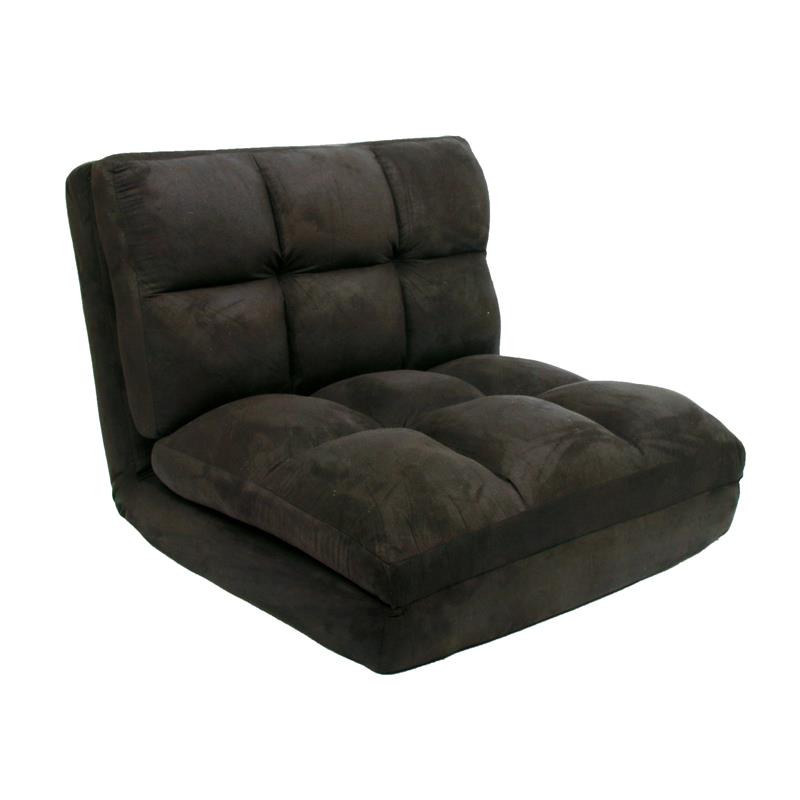 Loungie Floor Chairs Black Microsuede Foam Filling Steel Tube Frame
