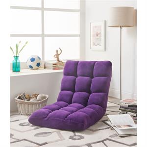 loungie floor chairs purple microplush foam filling steel tube frame