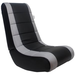 rockme floor chairs black and silver leather pu for kids teens adults or unisex