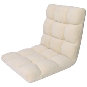 loungie floor chairs beige microplush foam filling steel tube frame