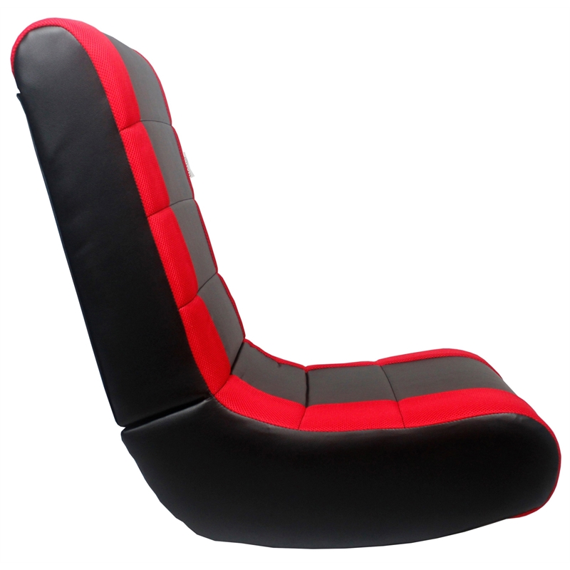 Rockme Floor Chairs Black And Red Leather PU For Kids Teens Adults Boys Or Girls