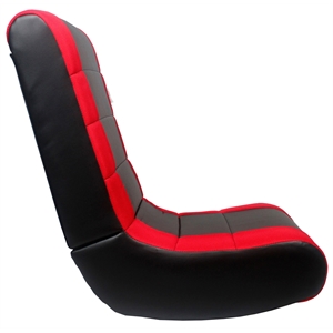 rockme floor chairs black and red leather pu for kids teens adults boys or girls